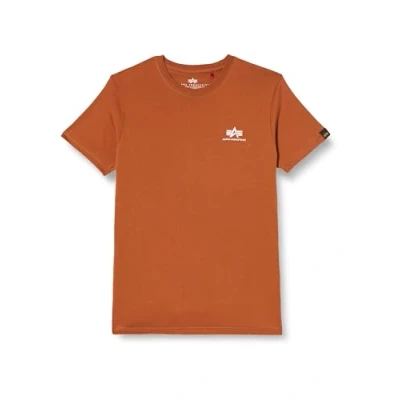 Image of Alpha Industries Small LOGO Print Tshirt, Men&#039;s, Size: Small, Hazel brown