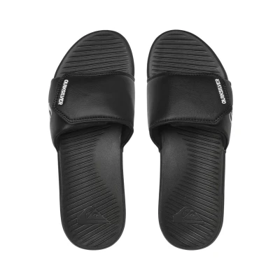 Image of Quiksilver Bright Coast Pool slides, Men&#039;s, Size: 9, Black/white/black Synthetics