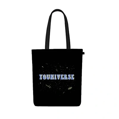 Image of EcoRight 100% Organic Canvas Tote Bag with Zip, Eco friendly Small Bags for Women Christmas, Travel, Beach &amp; Shopping, Youniverse, One Size, Youniverse