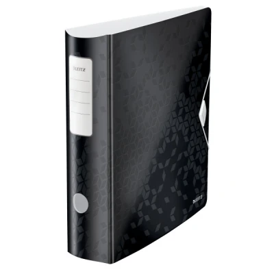 Image of Leitz A4 Lever Arch File Active, Black, Curved spine 75mm width, Elastic fastening, Light polyfoam, WOW Range, 11060095
