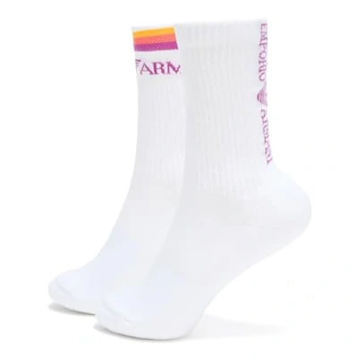 Image of Emporio Armani Short Socks 2 PACK Socks, Women&#039;s, Size: One Size, White