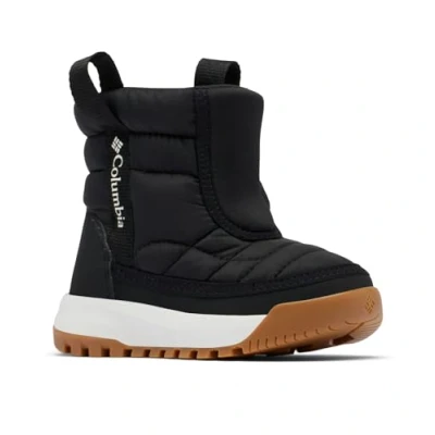 Image of Columbia Unisex Kid&#039;s Snowtrot Mid Snow Boot, Black Sea Salt, 12 UK