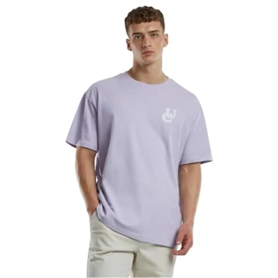 Image of Urban Classics Weavy LOGO Heavy Print Tshirt, Men&#039;s, Size: XXL, Lilac