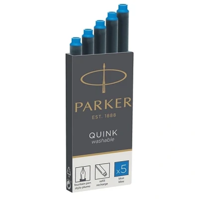 Image of Parker Quink royal blue erasable ink refills (5 pack)