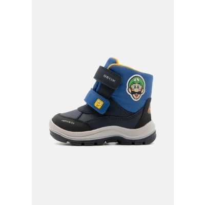 Image of Geox Super Mario BROS. BOY ABX Classic ankle boots for kids, Size: 3.5K, Navy/royal Imitation leather/ textile