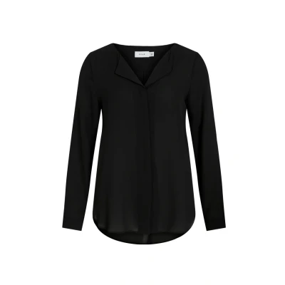 Image of VILA LUCY L S NOOS Blouse, Women&#039;s, Size: XS, Black