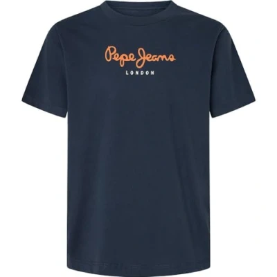 Image of Pepe Jeans EGGO Print Tshirt, Men&#039;s, Size: Large, Dulwich blue
