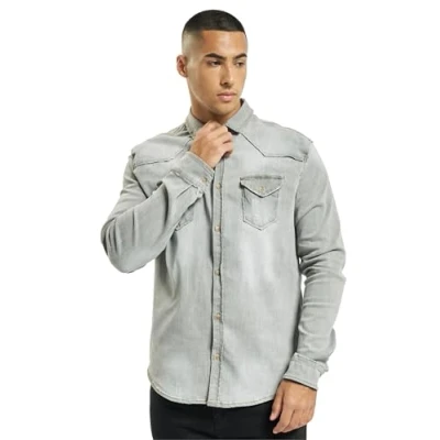 Image of Brandit Herren Riley Denimshirt Shirt, Men&#039;s, Size: Medium, Grey