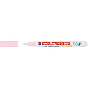 Image of edding 4085 chalk marker pastel rose 1 pen round nib 2 mm fine wet wipe for chalkboards, windows, glass, mirrors liquid pens opaque coverage