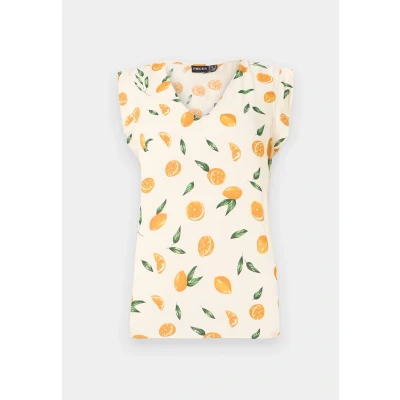 Image of PIECES Women&#039;s Pcnya Sl V Neck Top Bc, Birch, S