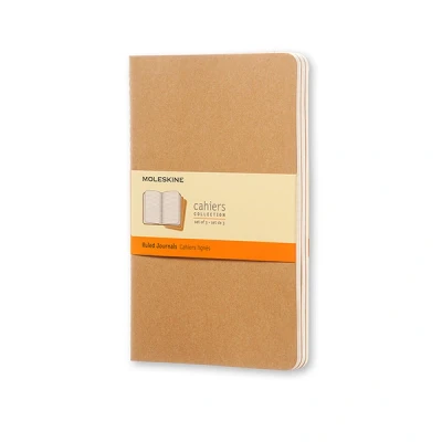 Image of Moleskine Ruled Cahier L Kraft Cover (3 Set): Large