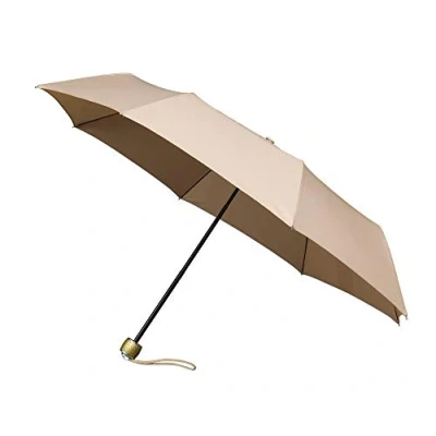 Image of MiniMax Compact Folding Umbrella for Women Beige Small 25 cm Lightweight 300 g Ideal Travel Large Protection of 1 Metre Diameter, Beige, 30 cm,