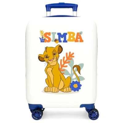 Image of Joumma Disney Simba Colors Cabin Suitcase White 33 x 50 20 cm Rigid ABS Side Combination Lock 28.4L 2 kg 4 Double Wheels Luggage Hand Luggage, White, Suitcase,