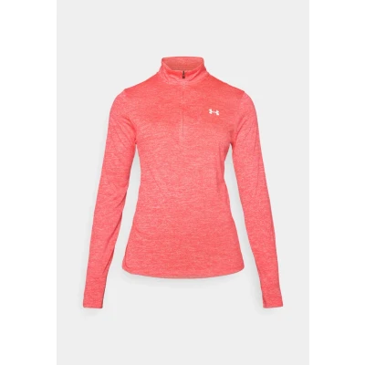 Image of Under Armour 1/2 ZIP Twist Long sleeved top, Women&#039;s, Size: Large, Racer red/white