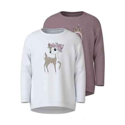 Image of Name it Nmfvix 2 PACK Long sleeved top for kids, Size: 1.5 2y, Bright white elderberry