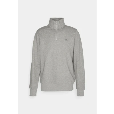 Image of GANT Shield HALF ZIP Sweatshirt, Men&#039;s, Size: 3XL, Grau