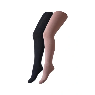 Image of camano Online Children 2 PACK Tights for kids, Size: 5 6y, Navy/fuchsia