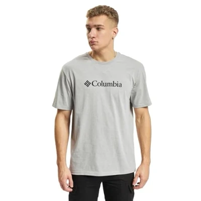 Image of Columbia Basic LOGO Short Sleeve Print Tshirt, Men&#039;s, Size: XS, grey heather