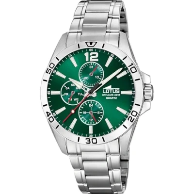 Image of Lotus Multifunction Chronograph watch, Men&#039;s, Size: One Size, Green