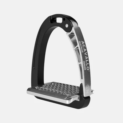 Image of Acavallo Arena Aluplus Junior Stirrup Black Horse Stirrups Riding Equestrian