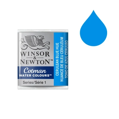 Image of Winsor and Newton Cotman Half Pan Cerulean Blue Hue