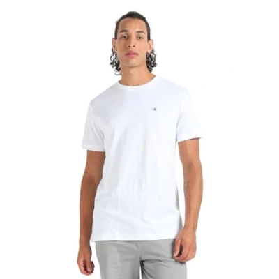 Image of Calvin Klein Jeans Embro Badge TEE Basic Tshirt, Men&#039;s, Size: Small, Bright white