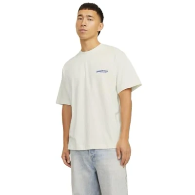 Image of Jack &amp; Jones Jcounion BACK Print TEE CREW Tshirt, Men&#039;s, Size: Large, Sweet corn