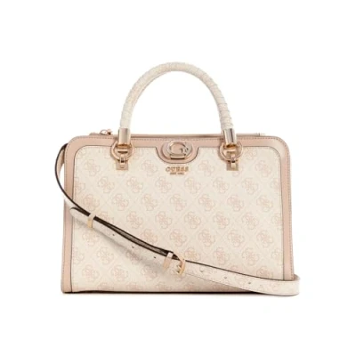 Image of Guess Orlina LOGO Satchel Handbag, Women&#039;s, Size: One Size, Sand