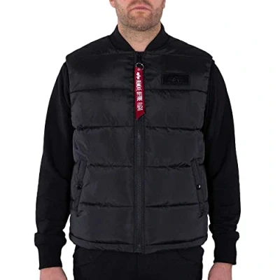 Image of Alpha Industries LW Waistcoat, Men&#039;s, Size: Small, Black