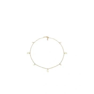 Image of Elli STAR Astro HALF MOON Necklace goldcoloured, Women&#039;s, Size: 40, Gold coloured