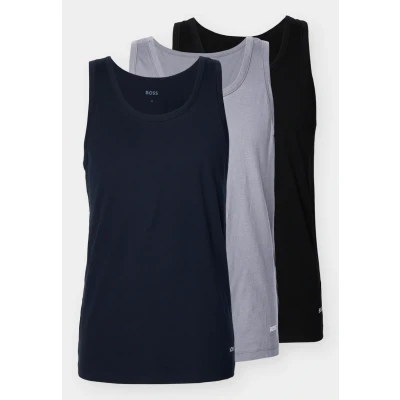 Image of BOSS TANK Classic 3 PACK Undershirt, Men&#039;s, Size: Medium, Black/grey/dark blue