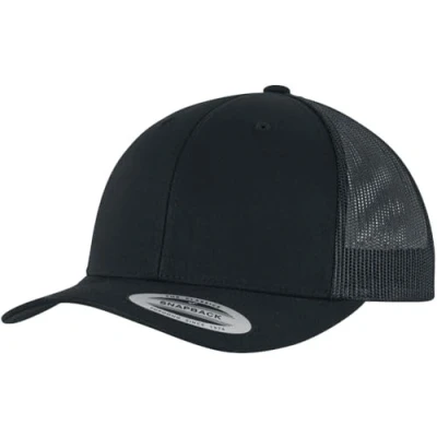 Image of Flexfit Retro Trucker Cap, Men&#039;s, Size: One Size, Black