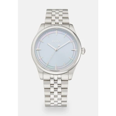 Image of BOSS Graceful Watch silvercoloured/blue, Women&#039;s, Size: One Size, Silver coloured/blue