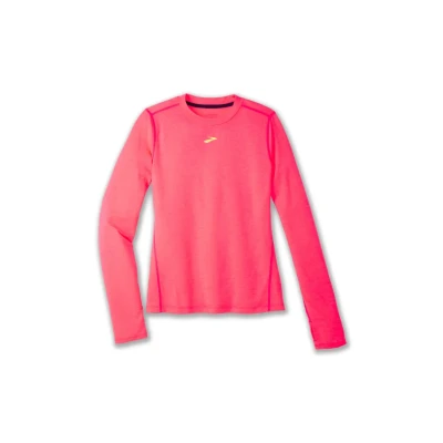 Image of Brooks Women&#039;s High Point Long Sleeve Sweatshirt, Neo Pink, 30