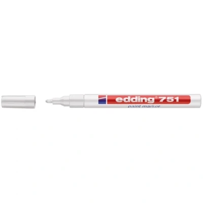 Image of Set of 10 Permanent White Ink Paint Markers for All Surfaces Fine Tip EDDING