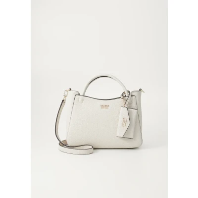 Image of Guess Brenton Girlfriend Satchel Handbag, Women&#039;s, Size: One Size, Bone