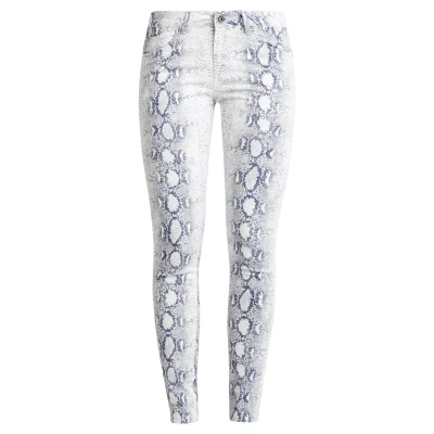 Image of Urban Classics Ladies Animal Stretch Pants Jeans Skinny Fit, Women&#039;s, Size: 26, Offwhite