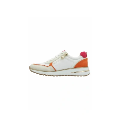 Image of Marco Tozzi Trainers, Women&#039;s, Size: 4, White pink Imitation leather/ textile