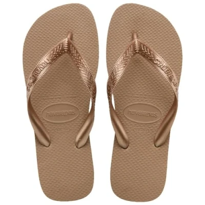 Image of Havaianas Women&#039;s Top Tiras Flip Flop, Rose Gold, 5 UK