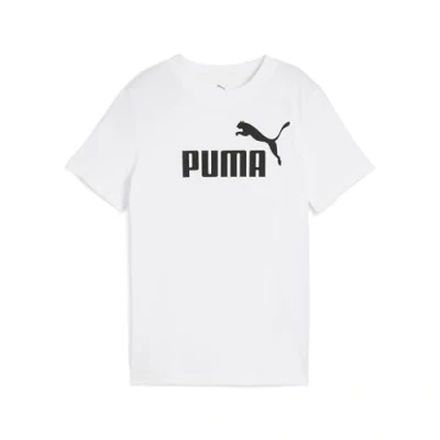 Image of Puma LOGO TEE Unisex Print Tshirt for kids, Size: 8y(7 8y), White