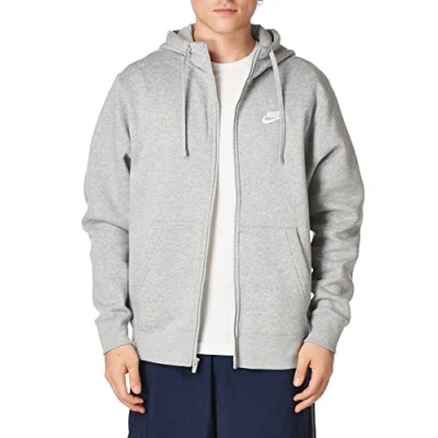 Image of Nike Sportswear CLUB Hoodie Zipup sweatshirt, Men&#039;s, Size: 4XL T, Dark grey heather/matte silver/white