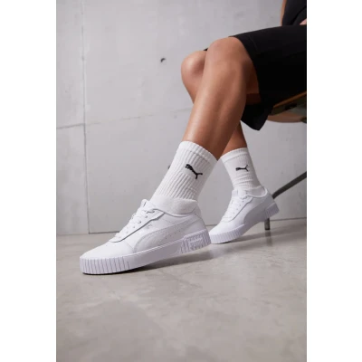 Image of Puma Women&#039;s Carina 2.0 Sneaker, White Silver, 3.5 UK