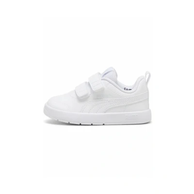 Image of Puma Courtflex V3 Unisex Walking trainers for kids, Size: 9K, white silver mist Imitation leather/ textile