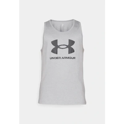 Image of Under Armour UA Sportstyle LOGO Top, Men&#039;s, Size: XL, Steel light heather/black