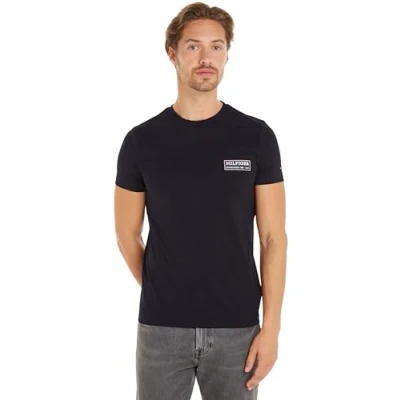 Image of Tommy Hilfiger Badge TEE Print Tshirt, Men&#039;s, Size: 3XL, Desert sky