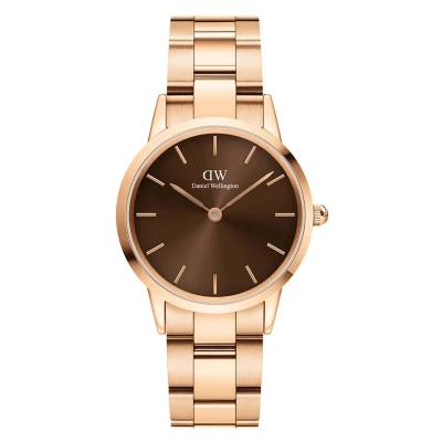 Image of Daniel Wellington Iconic LINK Amber 32MM ROSE GOLD, Brown Watch, Size: 40,