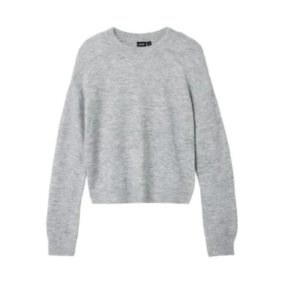 Image of NAME IT Girls&#039; Nlflodet LS Short Knit Noos Knitted Jumper, Light grey melange/detail: 14 0405, 134 140