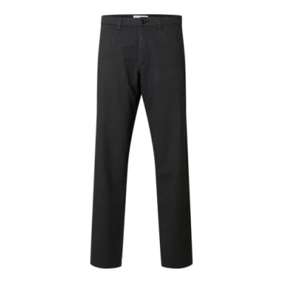 Image of Selected Homme Slhslimtape Miles Brushed Pants Chinos, Men&#039;s, Size: 32x34, Dark grey