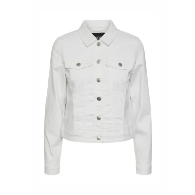 Image of Pieces Denim jacket, Women&#039;s, Size: Large, Bright white