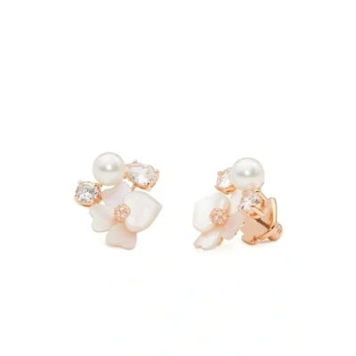Image of kate spade new york Precious Pansy Studs Earrings, Women&#039;s, Size: One Size, White multi